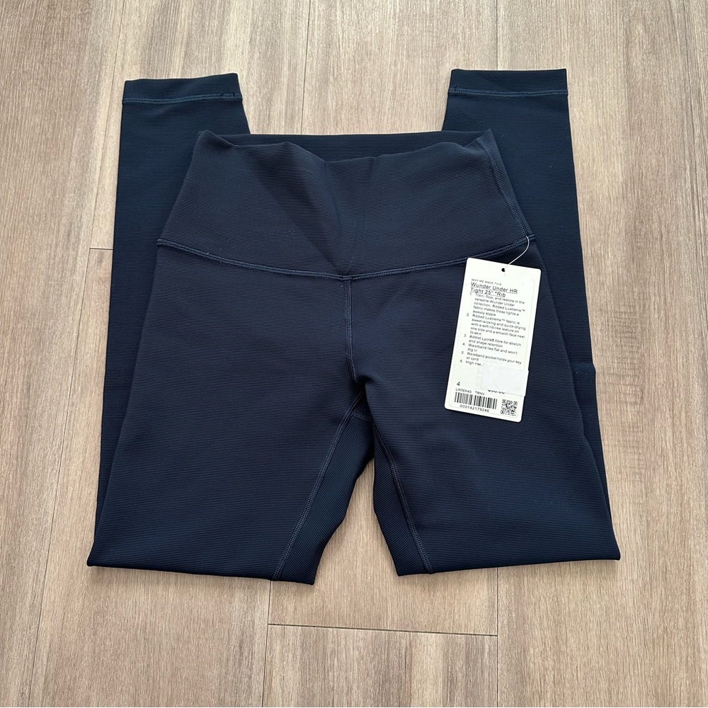Lululemon Wunder Under HR Tight 25” Rib - True Navy
